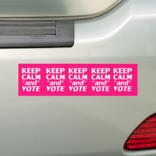 Pegatina Para Coche mantener la calma y votar tipografía rosa caliente