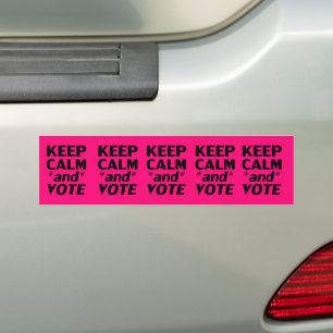 Pegatina Para Coche mantener la calma y votar tipografía rosa negro mo