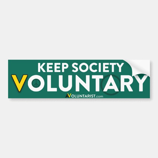 Pegatina Para Coche Mantenga a la sociedad voluntaria (Frente)