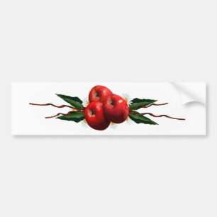 Pegatina Para Coche Manzanas rojas acuarelas