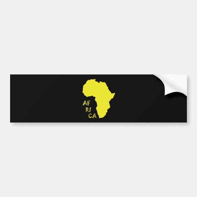 Pegatina Para Coche Mapa amarillo enrrollado de África (Frente)