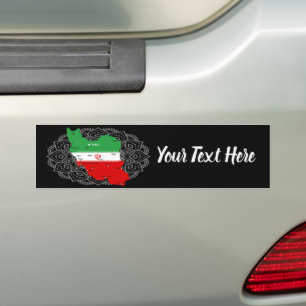 Pegatina Para Coche Mapa de Irán con bandera y emblema