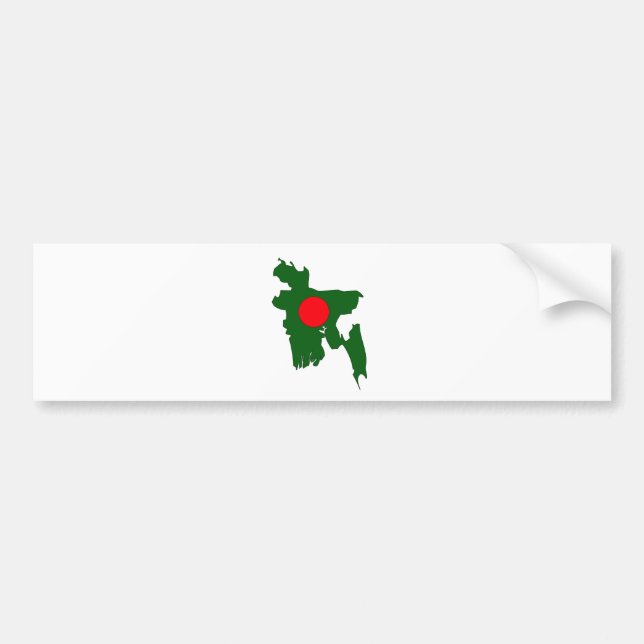 Pegatina Para Coche Mapa de la bandera de Bangladesh del mismo tamaño (Frente)