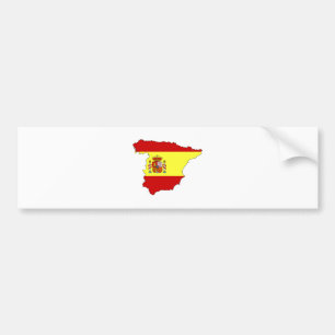 Pegatina Para Coche Mapa de la bandera de España del mismo tamaño