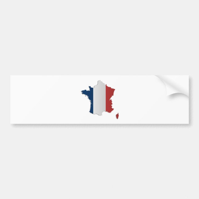 Pegatina Para Coche Mapa de la bandera de Francia (Frente)
