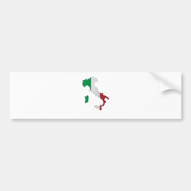 Pegatina Para Coche Mapa de la bandera de Italia (Frente)