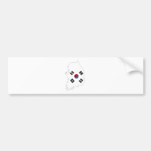 Pegatina Para Coche Mapa de la bandera de la Corea del Sur del mismo