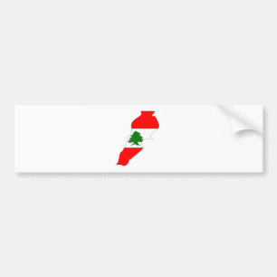 Pegatina Para Coche Mapa de la bandera de Líbano del mismo tamaño