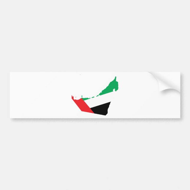 Pegatina Para Coche Mapa de la bandera de los Uae del mismo tamaño (Frente)