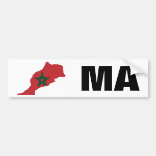 Pegatina Para Coche Mapa de la bandera de Marruecos