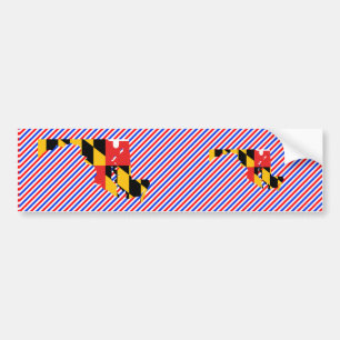 Pegatina Para Coche Mapa de la bandera de Maryland