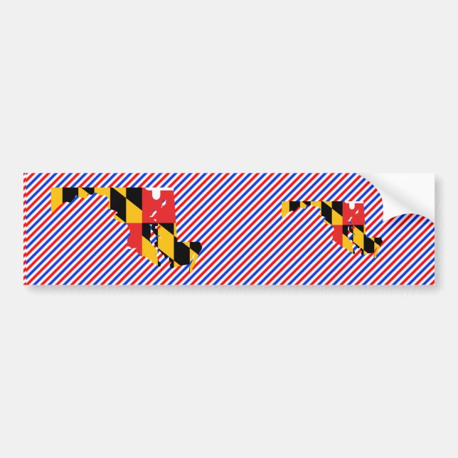 Pegatina Para Coche Mapa de la bandera de Maryland (Frente)