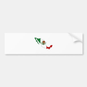 Pegatina Para Coche Mapa de la bandera de México del mismo tamaño