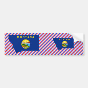 Pegatina Para Coche Mapa de la bandera de Montana