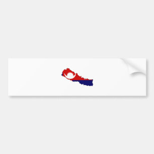 Pegatina Para Coche Mapa de la bandera de Nepal del mismo tamaño