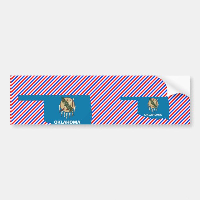 Pegatina Para Coche Mapa de la bandera de Oklahoma (Frente)