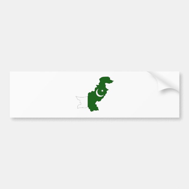 Pegatina Para Coche Mapa de la bandera de Paquistán del mismo tamaño (Frente)