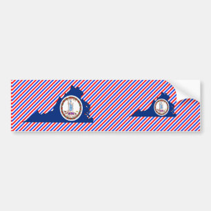 Pegatina Para Coche Mapa de la bandera de Virginia