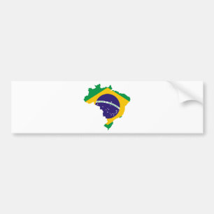 Pegatina Para Coche Mapa de la bandera del Brasil