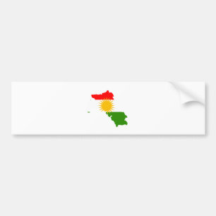 Pegatina Para Coche Mapa de la bandera del Kurdistan del mismo tamaño