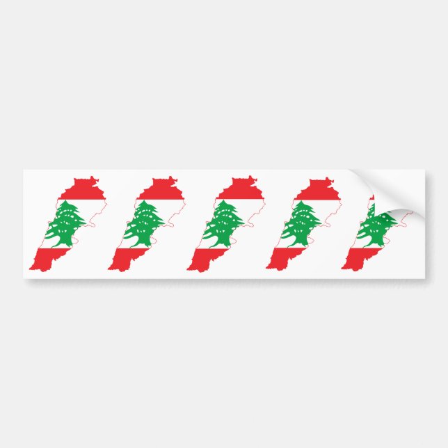 Pegatina Para Coche Mapa de la bandera del Líbano (Frente)