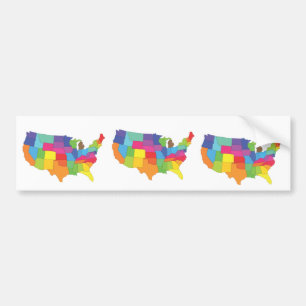 Pegatina Para Coche mapa de los Estados Unidos de América