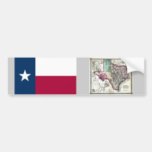 Pegatina Para Coche Mapa de Tejas y bandera del estado
