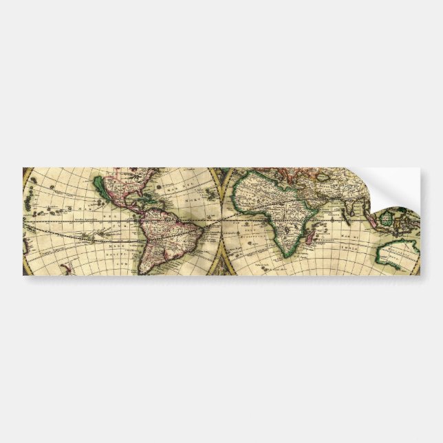 Pegatina Para Coche Mapa del mundo de 1689 regalos (Frente)