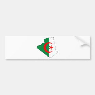 Pegatina Para Coche Mapa DZ de la bandera de Argelia