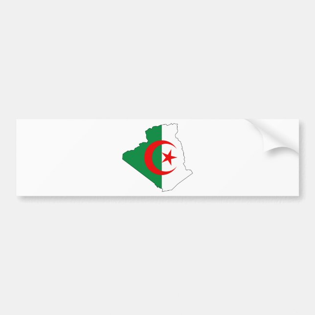 Pegatina Para Coche Mapa DZ de la bandera de Argelia (Frente)