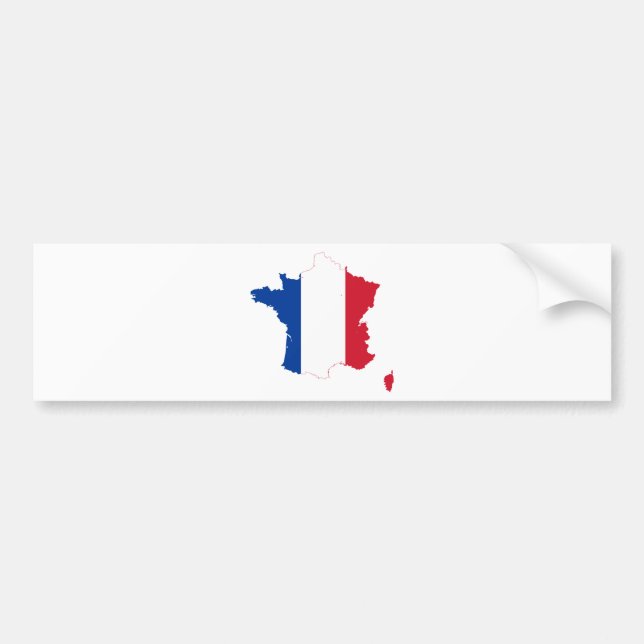 Pegatina Para Coche Mapa franco de la bandera de Francia (Frente)