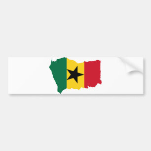 Pegatina Para Coche Mapa GH de la bandera de Ghana