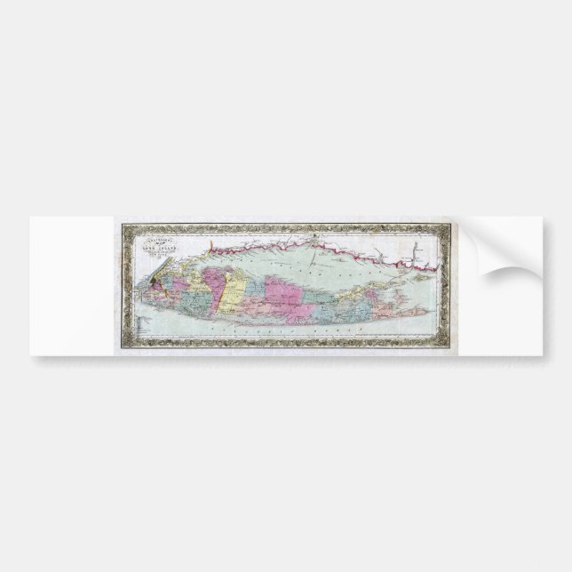 Pegatina Para Coche Mapa histórico de los viajeros 1855-1857 de Long (Frente)