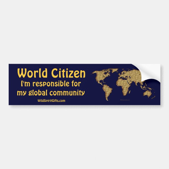 Pegatina Para Coche MAPA MUNDIAL texturizado (Frente)