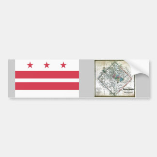 Pegatina Para Coche Mapa y bandera del Washington DC