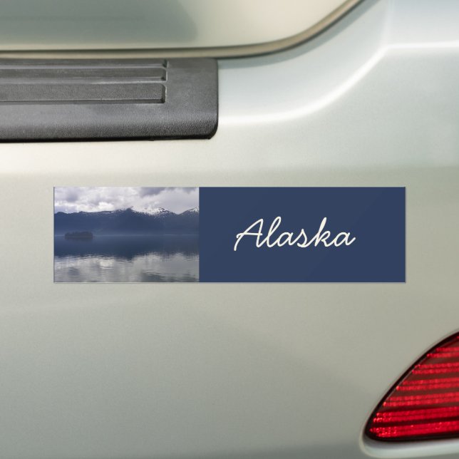 Pegatina Para Coche Mar de Alaska en tonos azules (en coche)