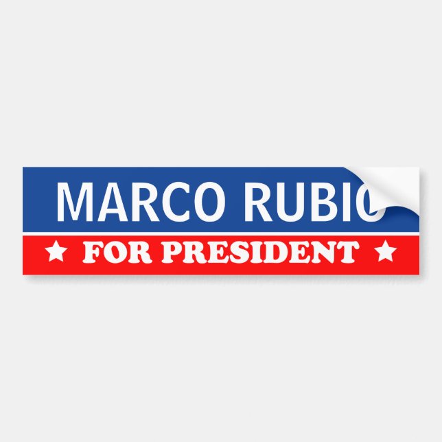 Pegatina Para Coche Marco Rubio para el presidente 2016 (Frente)