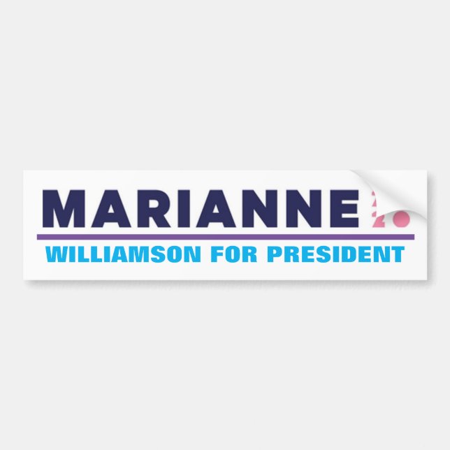 Pegatina Para Coche Marianne Williamson para Presidente 2020 (Frente)