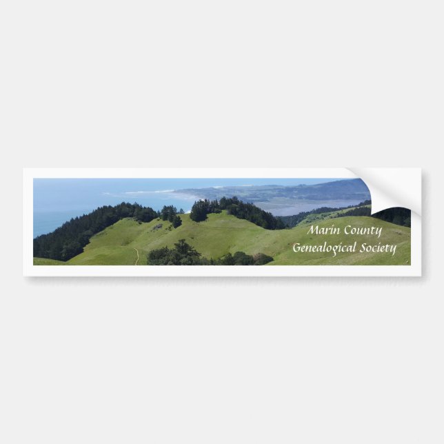 Pegatina Para Coche Marin County Genealogy Society Bumper Sticker (Frente)