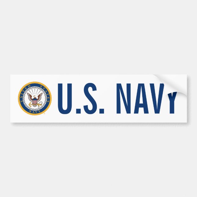 Pegatina Para Coche Marina de Estados Unidos | Emblema naval (Frente)