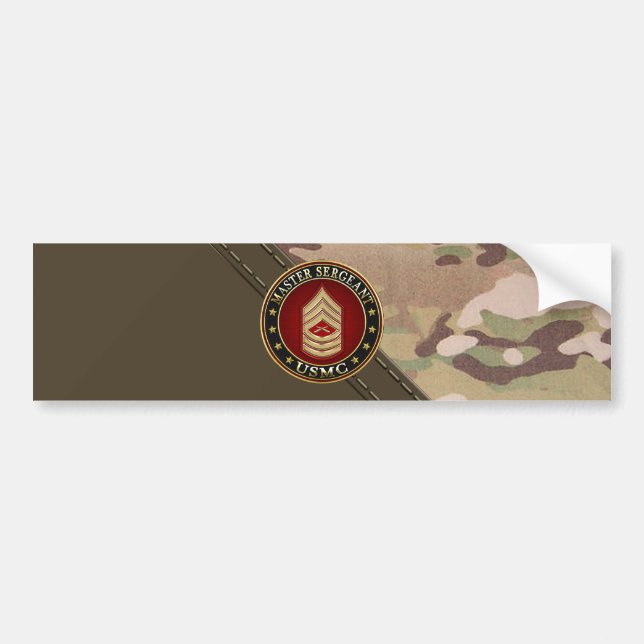 Pegatina Para Coche Marines de EE.UU.: Sargento mayor (USMC MSgt) [3D] (Frente)