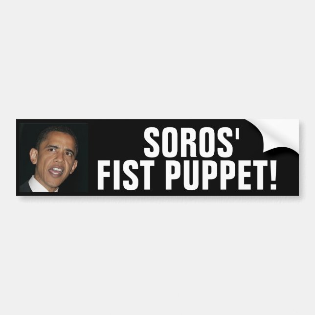 Pegatina Para Coche ¡MARIONETA DEL PUÑO DE SOROS! Obama anti (Frente)