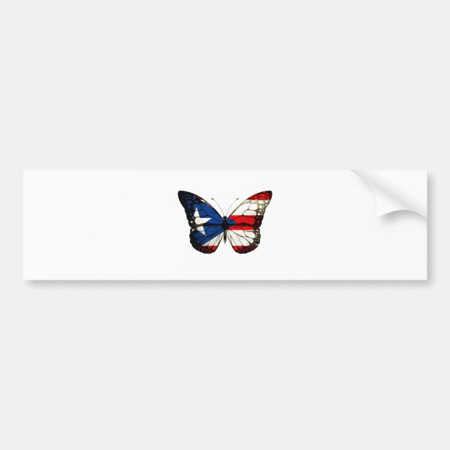 Pegatina Para Coche Mariposa de Puerto Rico (Frente)