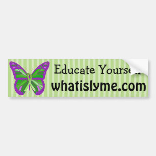 Pegatina Para Coche Mariposa verde lima y púrpura Enfermedad de Lyme
