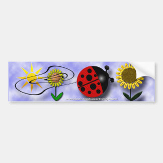 Pegatina Para Coche Mariquita y flores