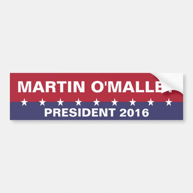 Pegatina Para Coche MARTIN O'MALLEY para la presidencia 2016 (Frente)