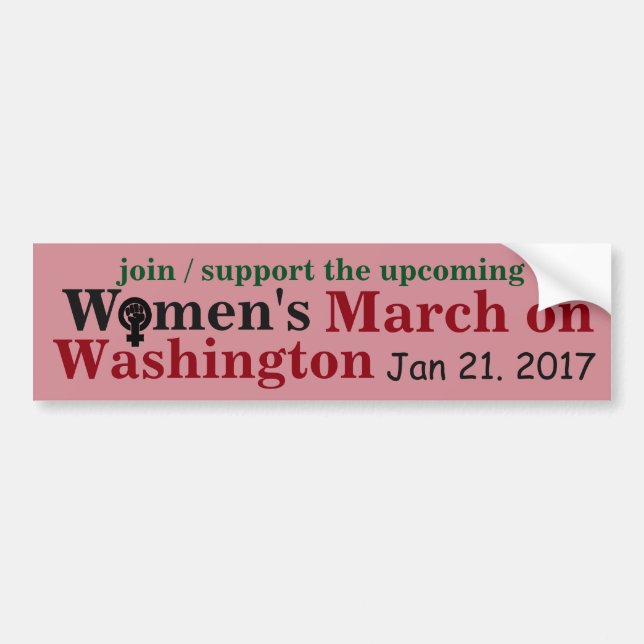 Pegatina Para Coche Marzo de las mujeres en Washington (Frente)