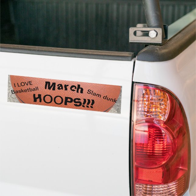 Pegatina Para Coche Marzo HOOPS Amor Baloncesto (En Camión)
