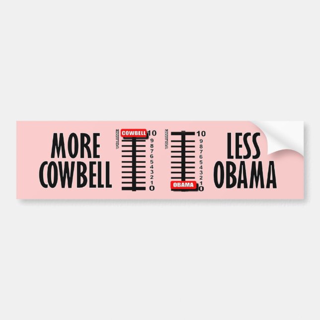 Pegatina Para Coche Más cencerro - menos Obama (Frente)