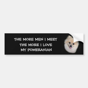 PEGATINA PARA COCHE MÁS HOMBRES RESUELVO MÁS AMOR DE I MI POMERANIAN